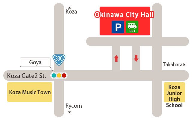 沖縄市役所 臨時駐車場 略図