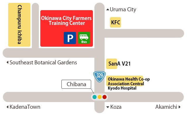 沖縄市農民研修センター(ちゃんぷるー市場向い) 臨時駐車場 略図