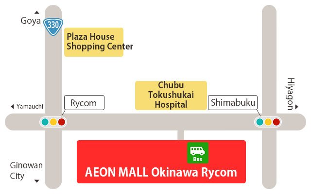 イオンモール沖縄ライカム シャトルバス乗り場 略図